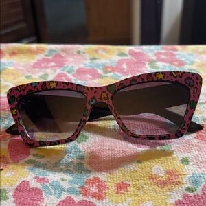 Pink Leopard Print Square Sunglasses Rarely worn Betsey Johnson sunglasses